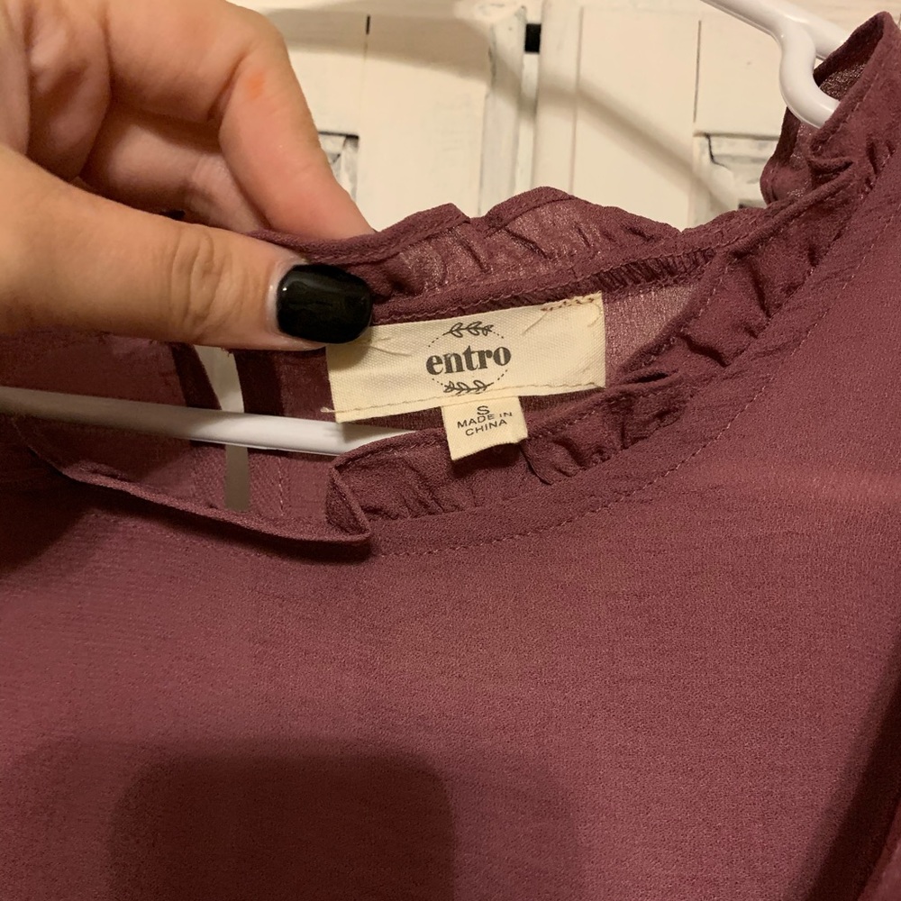 Entro Plum Ruffle Top - Picture 2 of 3